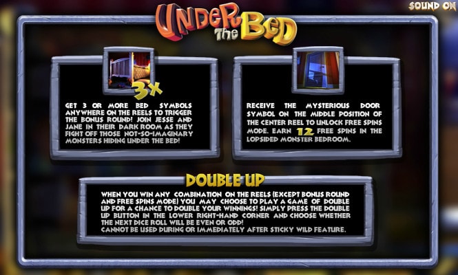 Игра Under the Bed - служебные символы аппарата