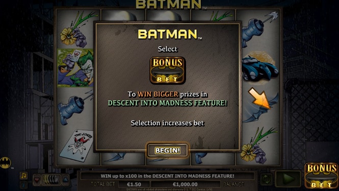 Batman - Бонусная ставка Bonus Bet