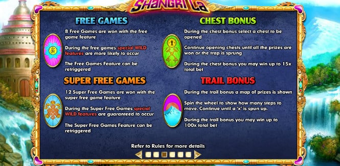 Shangri La - призовые бонусы игры