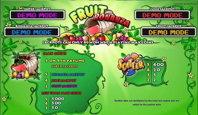 Fruit Bonanza - спецсимволы игры