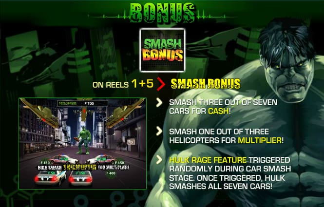 игровой аппарат Халк - бонус раунд Hulk Rage