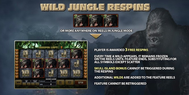 игра King Kong - бонус Wild Jungle Respins