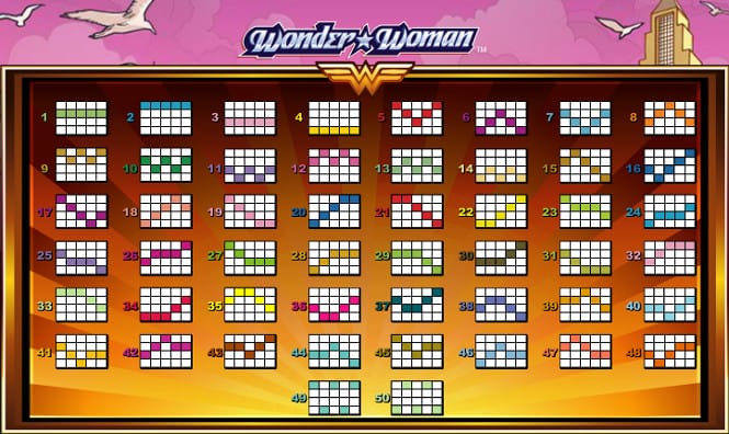 слот Wonder Woman - линии выплат
