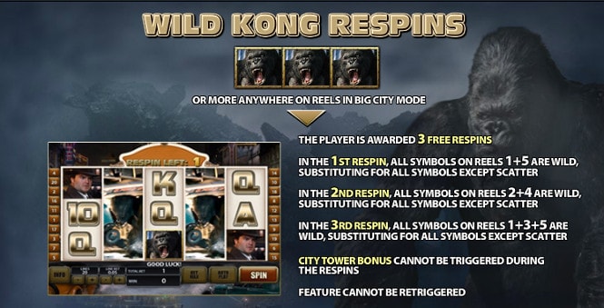 King Kong - бонус Wild Kong Respins